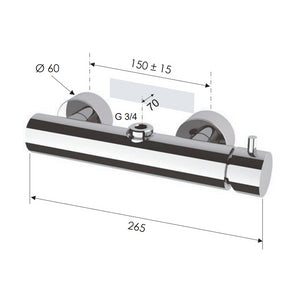 Gruppo doccia a muro minimale serie minimal
