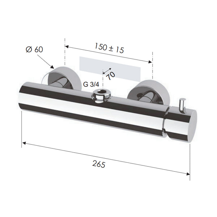 Gruppo doccia a muro minimale serie minimal