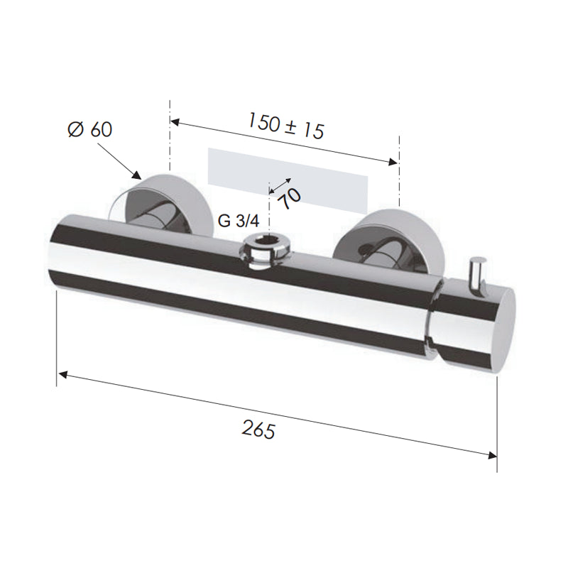 Gruppo doccia a muro minimale serie minimal