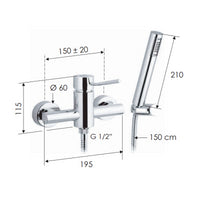 Rubinetto esterno per doccia con doccia duplex serie minimal