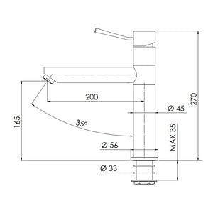 Rubinetto per lavello con bocca girevole serie minimal