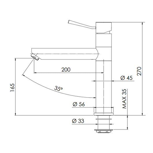 Rubinetto per lavello con bocca girevole serie minimal