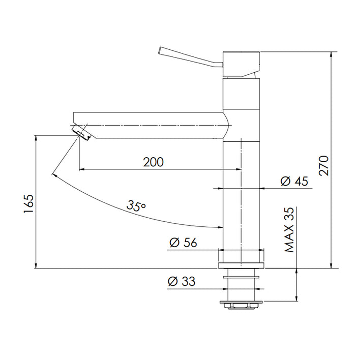 Rubinetto per lavello con bocca girevole serie minimal