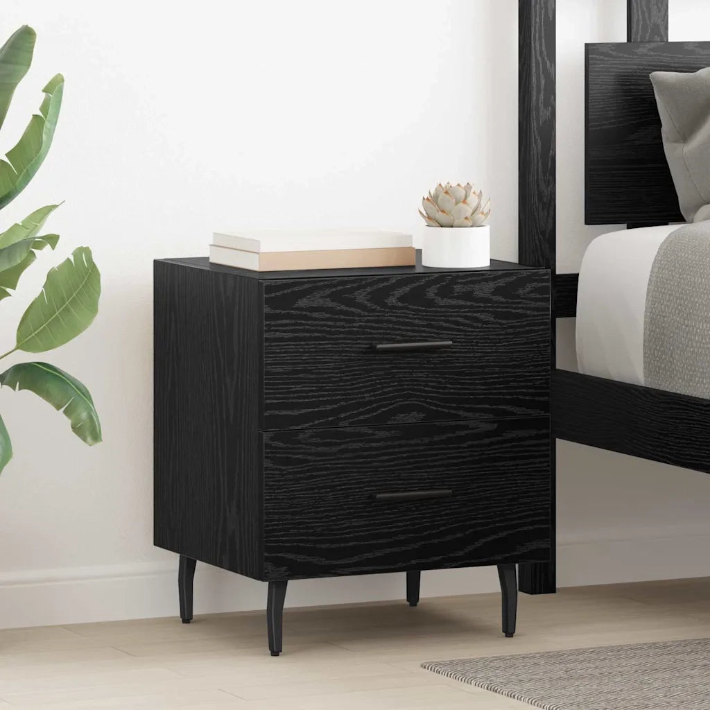 Armadio da Notte 2 pcs Rovere Nero 40 x 35 x 47,5 cm 882046
