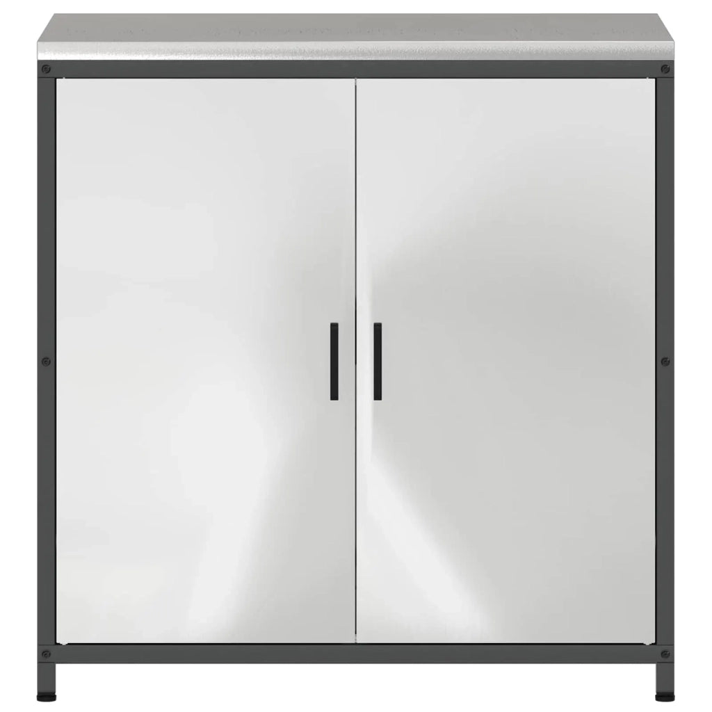 Stoccaggio in cucina con porta Argento 90 x 50 x 92 cm Acciaio 874987