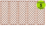 Multipack 5 pz tralicci fissi colore marrone con cornice 0,60 x h 1,80 metri in legno