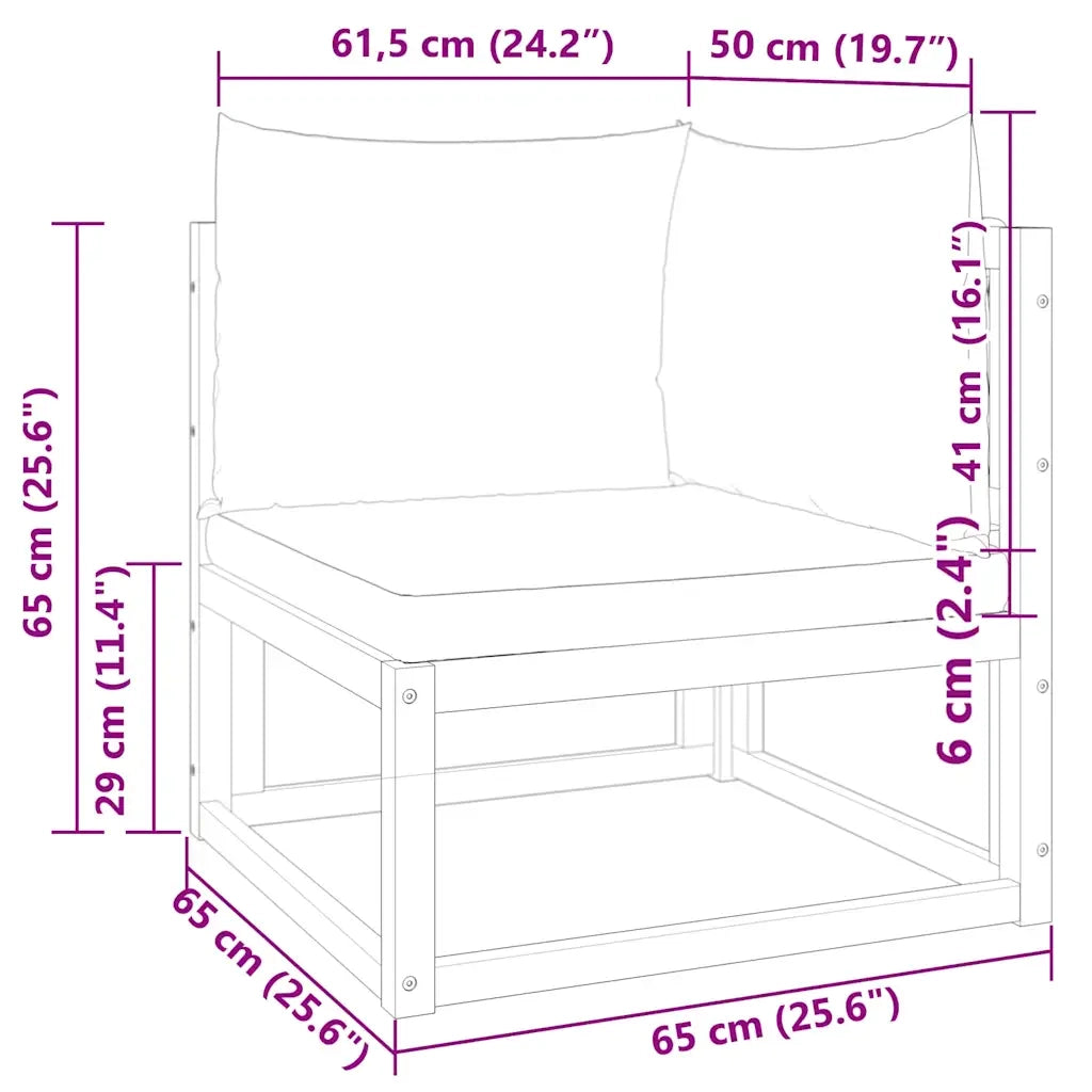 Divano da giardino angolare con cuscini in legno di acacia e rattan 4008172