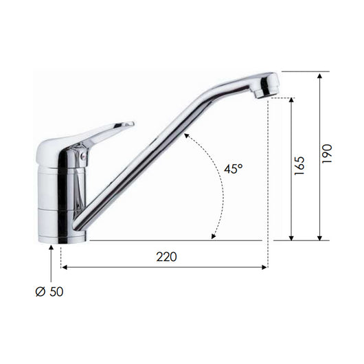 Rubinetto per lavello con bocca girevole - serie kiss