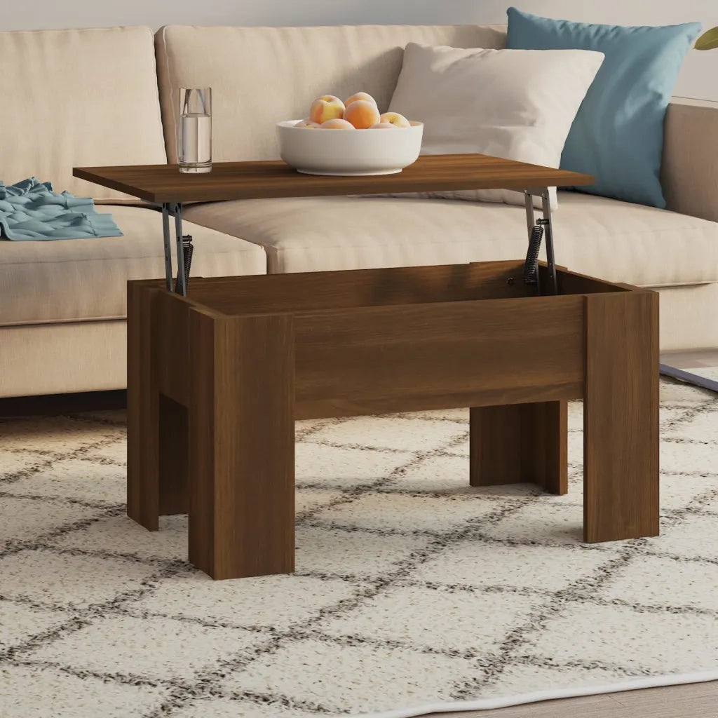 Tavolino da Salotto Rovere Marrone 79x49x41cm Legno Multistrato 819283