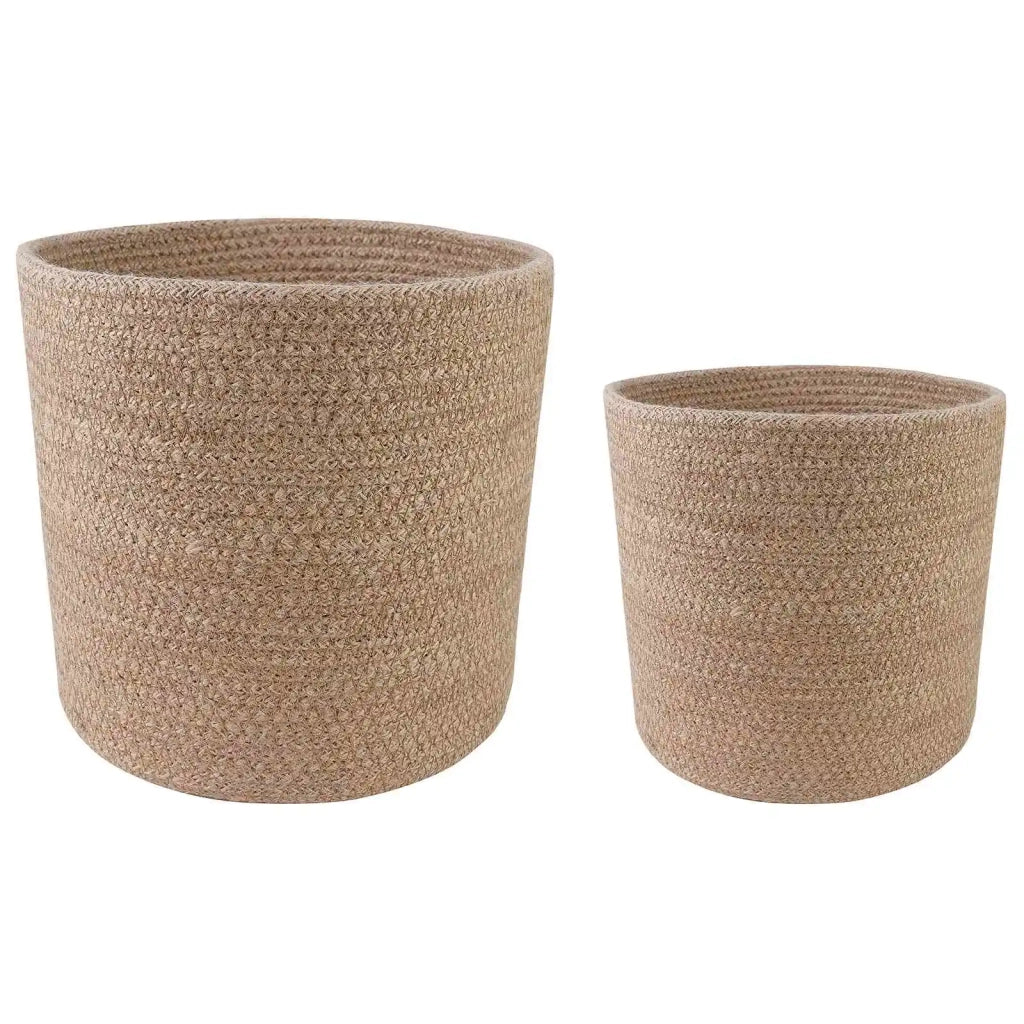 Set di Vasi per Piante 2 pcs Naturale Ø 28 x 28 cm