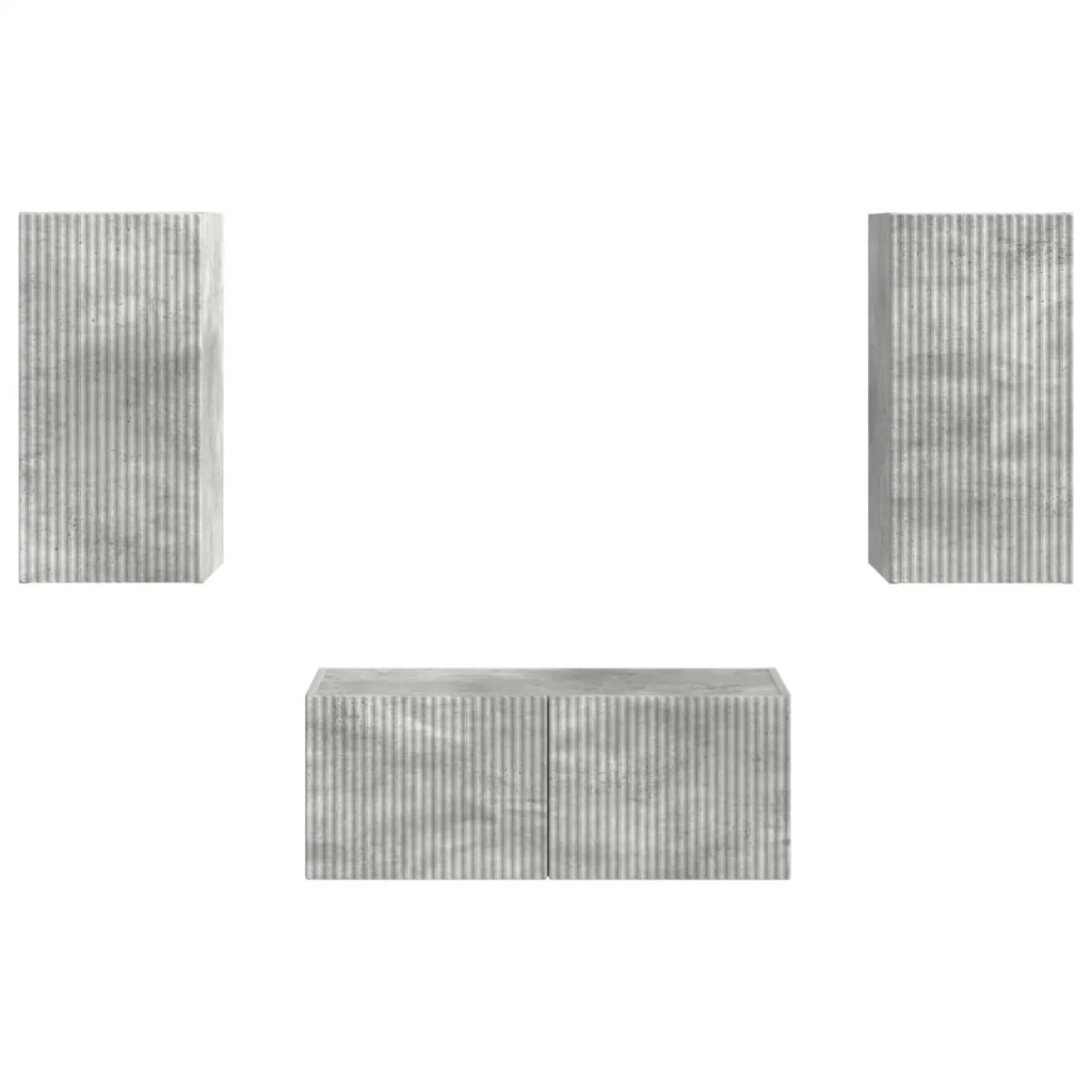 Set mobile TV 2 pcs Grigio cemento Legno multistrato