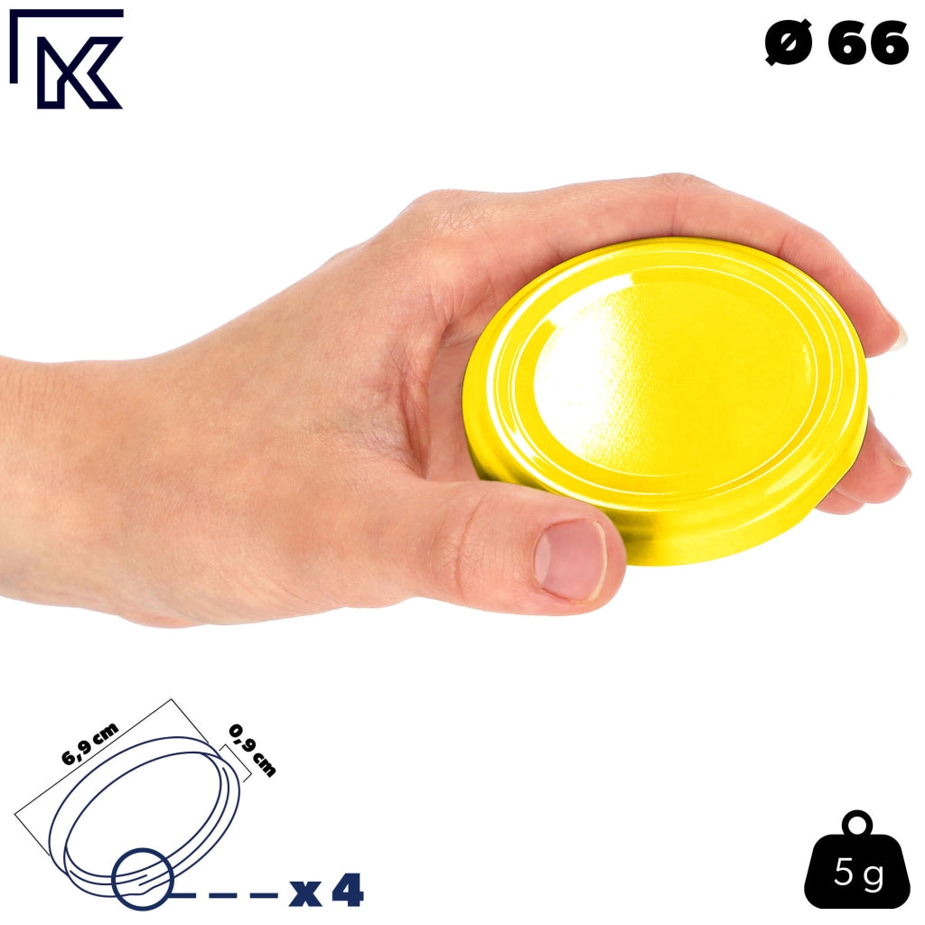 Barattoli per conserve KADAX Lerma 200ml 10 pezzi 66mm + coperchi "Giallo"