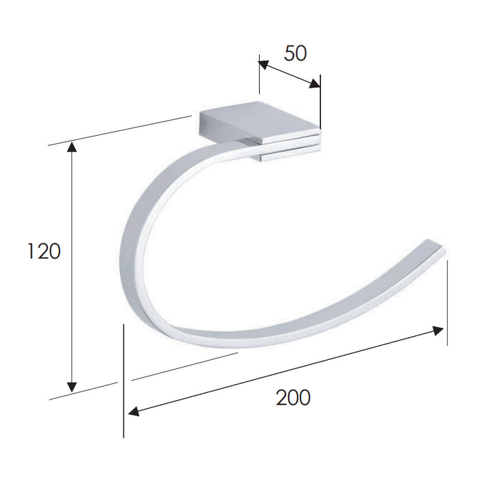 Portasalviette ad anello da muro - serie flat-re