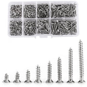 Viti a croce rotonda autoalimentanti 800 pezzi - acciaio inossidabile - viti a croce rotonda per metallo/legno - scatola di conservazione - resistente alla corrosione