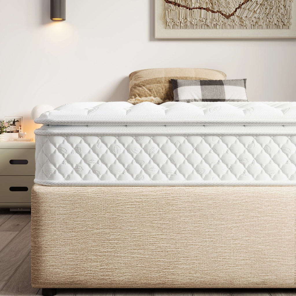 Materasso 7 zone 140x200 cm H3 con molle insacchettate; rivestimento in poliestere bianco; altezza 25 cm