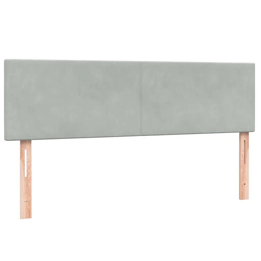 Giroletto a Molle con Materasso Grigio Chiaro 160x210cm Velluto 3317949
