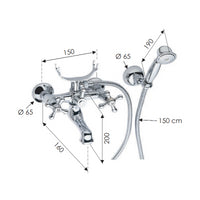 Rubinetto vasca con doccia duplex - serie liberty
