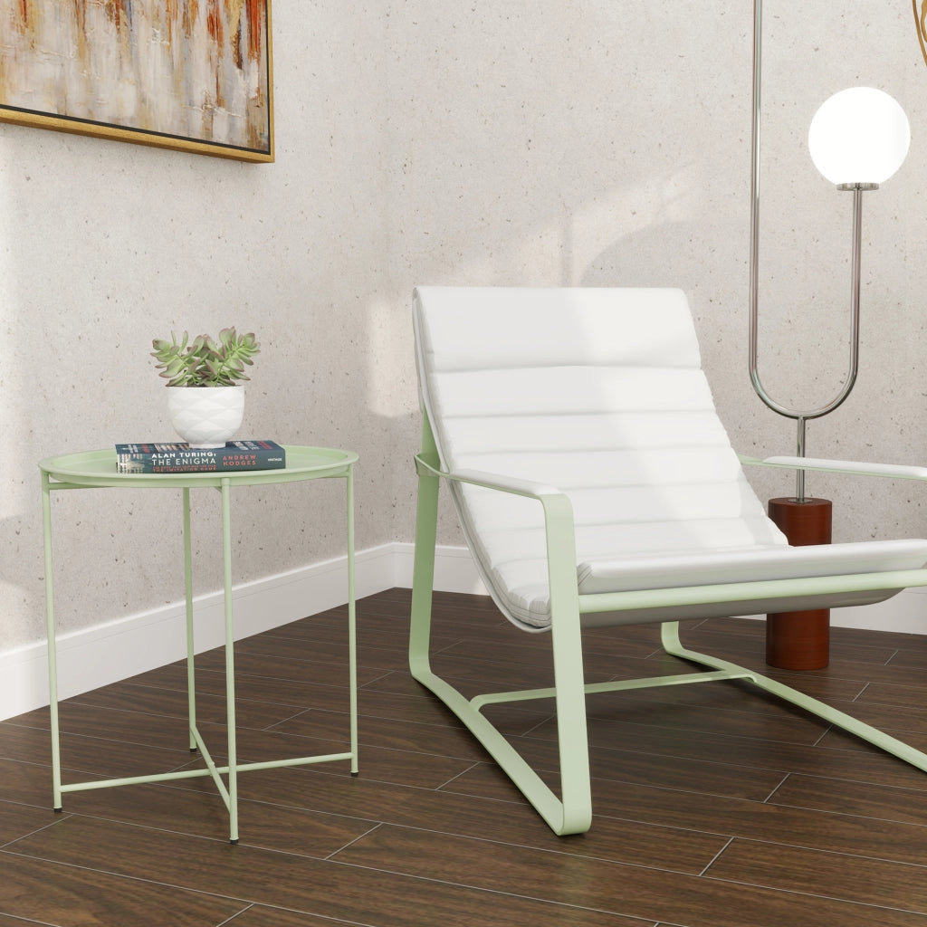 Tavolo da Giardino Rotondo con Bandeja Estraibile ¨C Zephmum ¨C Verde ?46x53 cm