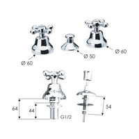 Rubinetto bidet con scarico automatico stile retro - serie liberty