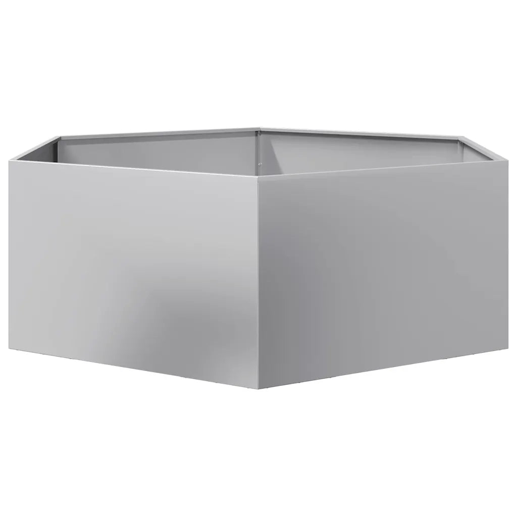 Fioriera da Giardino Esagono 138x120x45 cm in Acciaio Zincato 851141