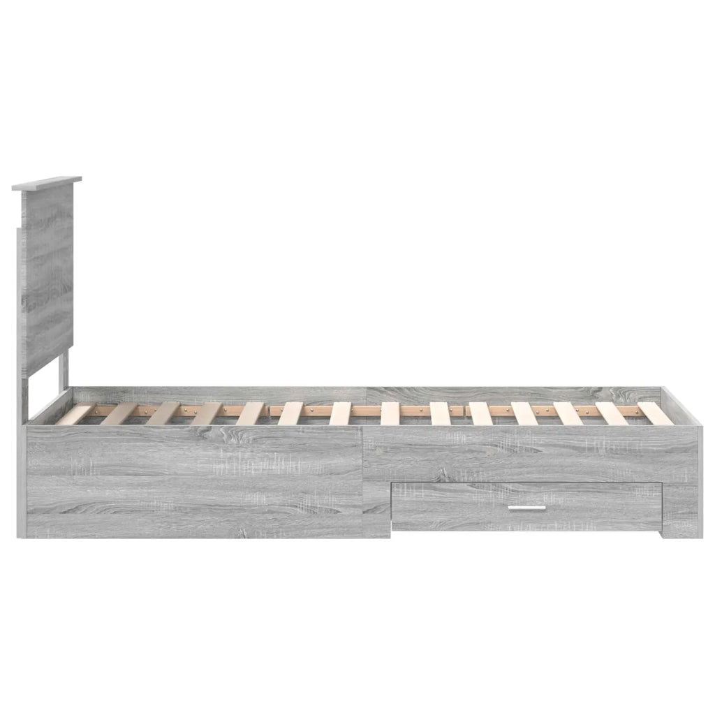Struttura del letto Grigio Sonoma e Argento 70 x 190 cm