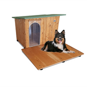 CUCCIA IN LEGNO PER CANI DA ESTERNO MODELLO ITALY CON DAVANZALE B-BARBONCINO CON "TENDINA OMAGGIO" L.73 x P.84 x H.51