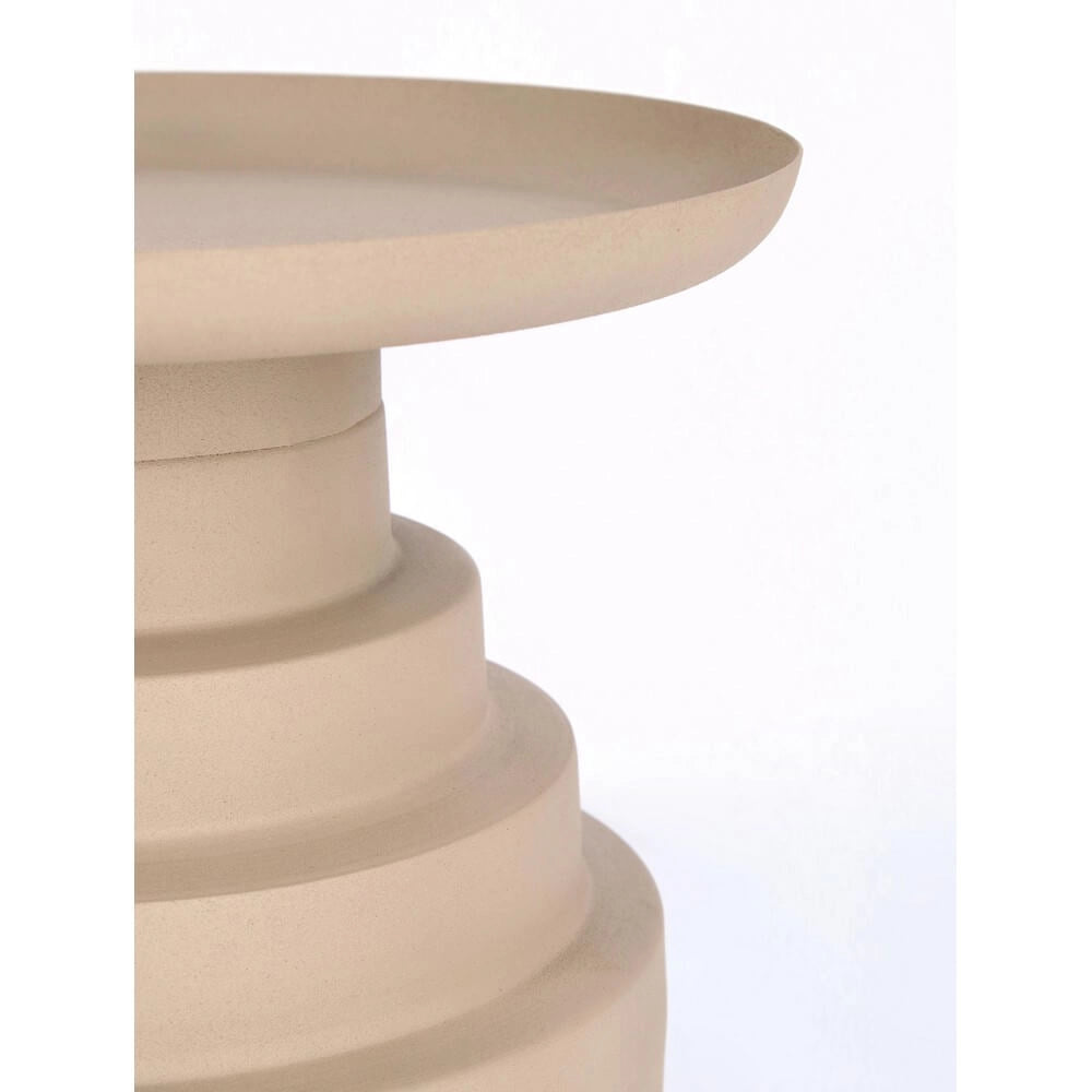 Tavolino in Acciaio con Base Scalonata Effetto Opaco Beige - SYMP