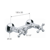 Rubinetto doccia a muro senza doccia - serie liberty