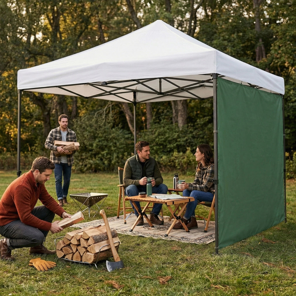 Telo laterale per gazebo da giardino. Telo di ricambio in PVC con velcro. Colore Verde 300X200H cm