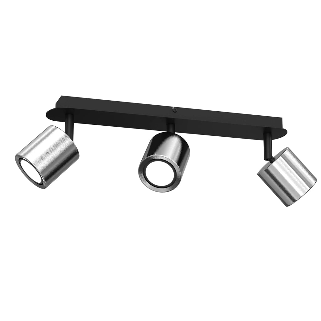 Barra spot Demia Luminex nero/argento 3xGU10 orientabili