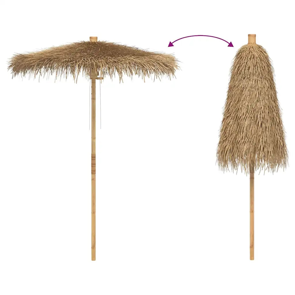 Ombrello Tiki con Baldacchino a Foglia di Banana 180 cm BambÃ¹