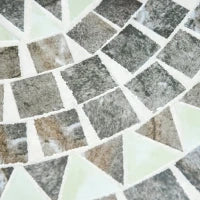Tavolino da Giardino Piccolo in Metallo e Ceramica, Tavolino con Mosaico da Esterno per Terrazzo o Balcone, Ф60x71cm, Grigio Nero