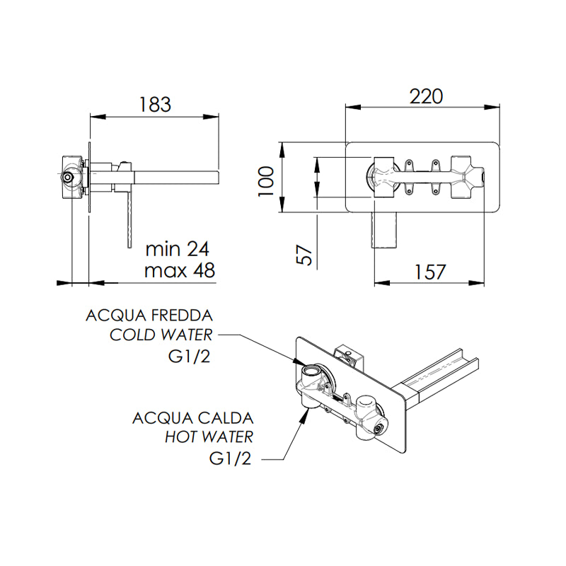 Miscelatore a cascata per lavabo remer qubika