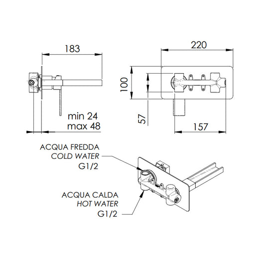 Miscelatore a cascata per lavabo remer qubika