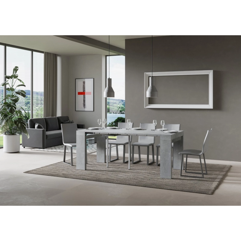Consolle allungabile 90x40/300 cm Roxell - Cemento