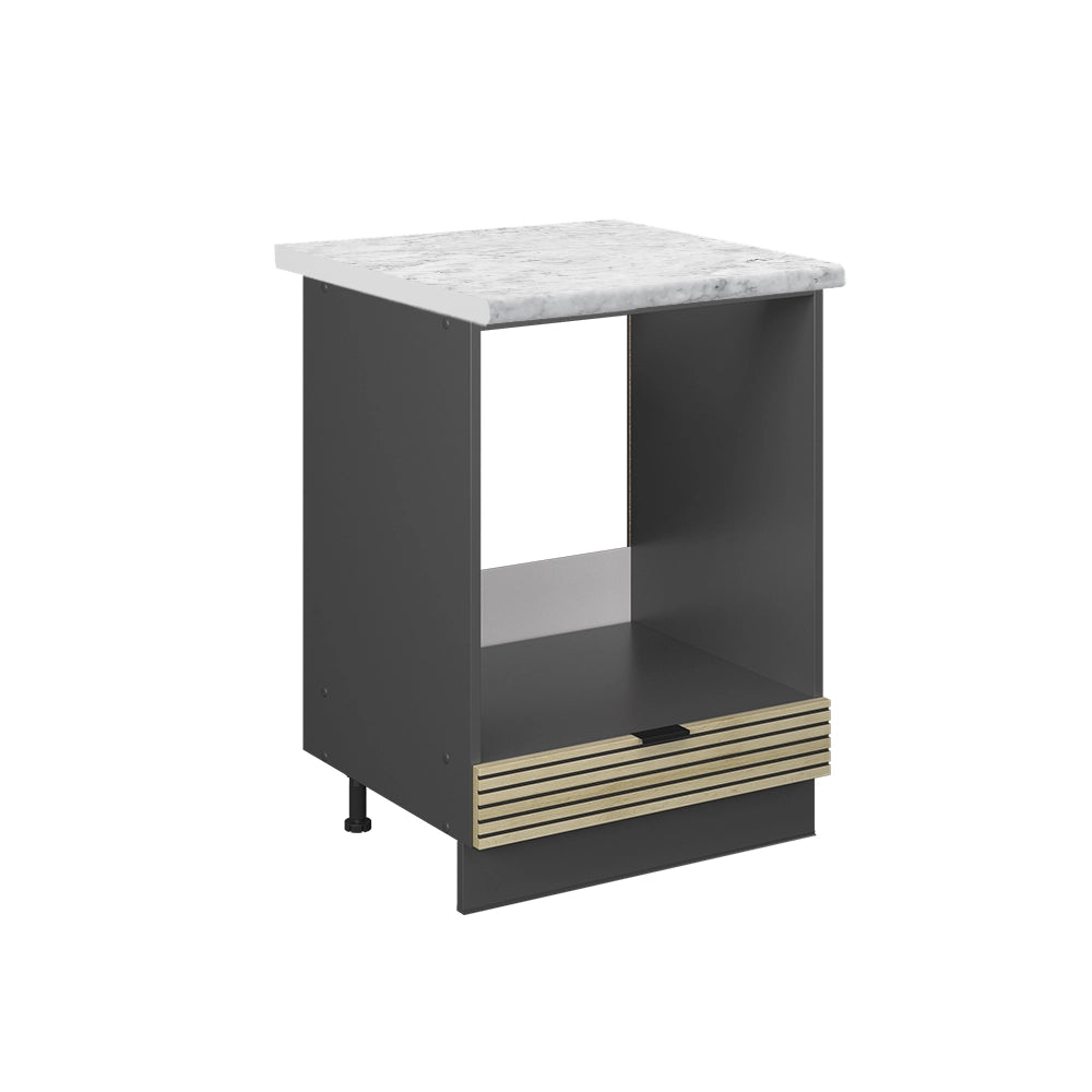 Mobile per forno da incasso Fame-Line Pannello in quercia/Antracite 60 cm, PL Marmo Vicco