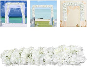 Decorazione per Parete in Seta con Fiori di Hortensia e Dahlia Bianchi e Rosati, 1 Metro, per Matrimoni e Feste