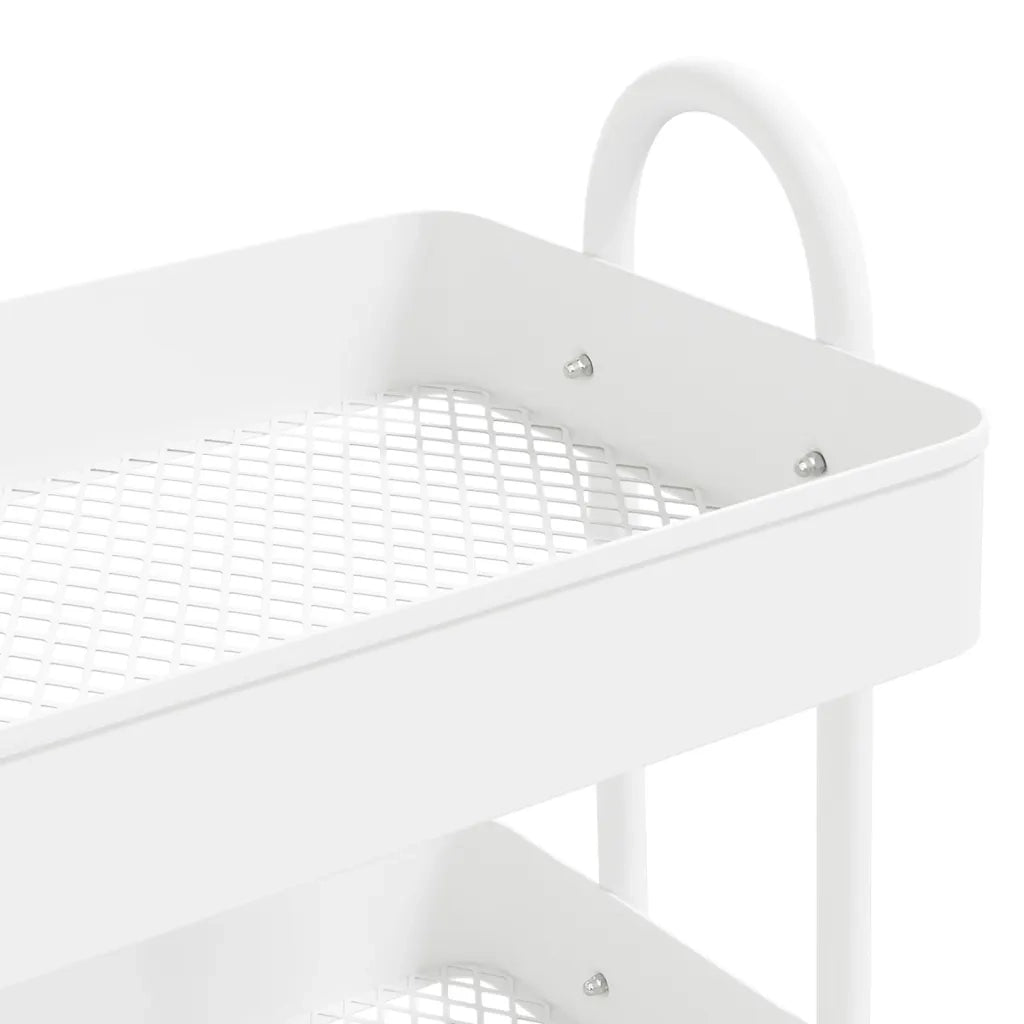 Carrello a 3 Livelli Bianco 43x34x79 cm in Acciaio cod mxl 58885