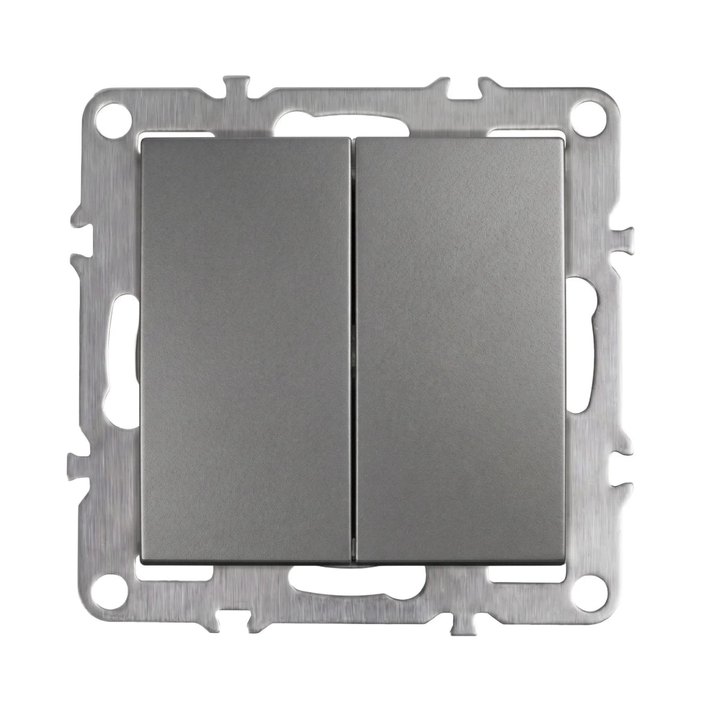 Interruttore Doppio Oste Jnh007-w Grey