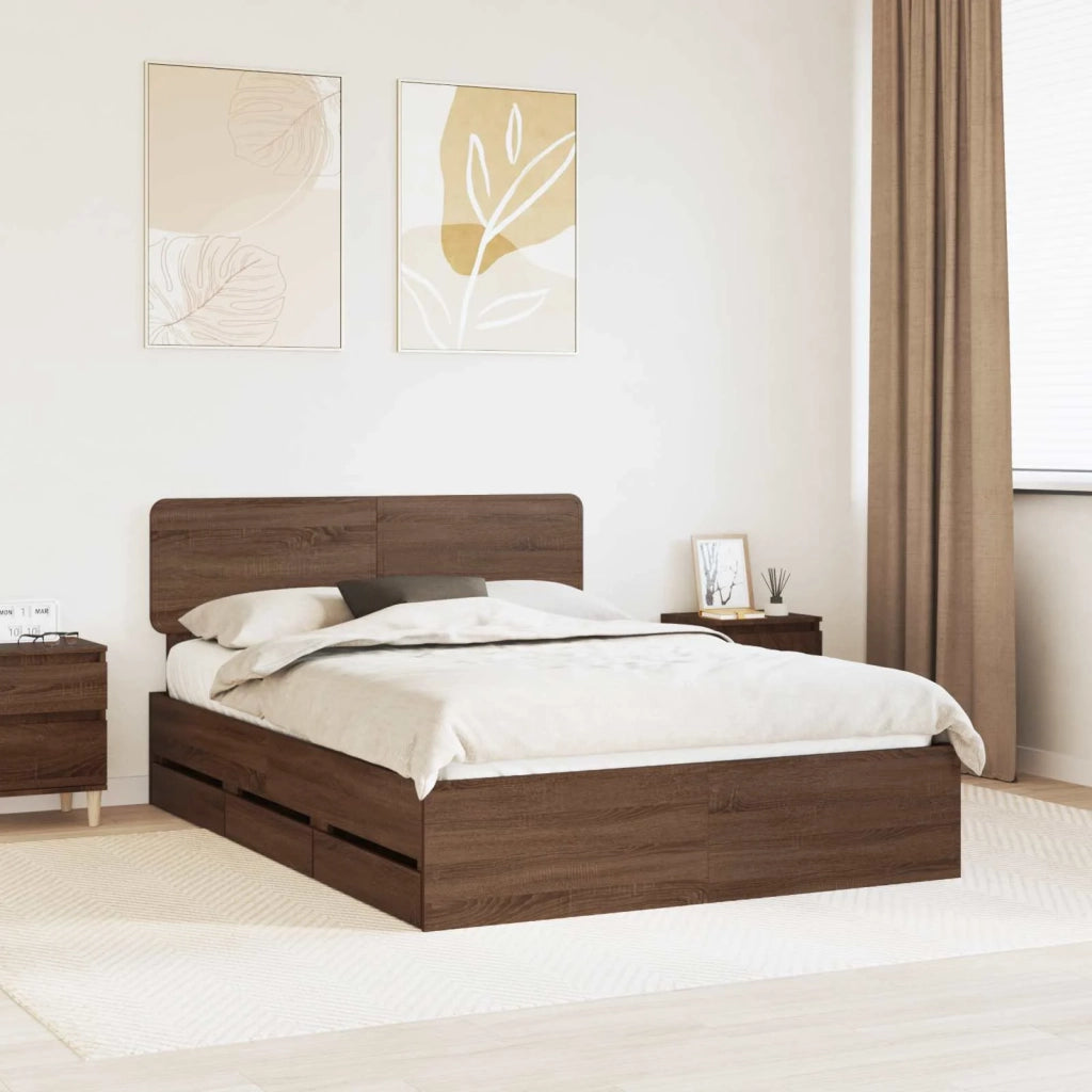 Struttura del letto con cassetto Quercia marrone 140 x 190 cm 3412191