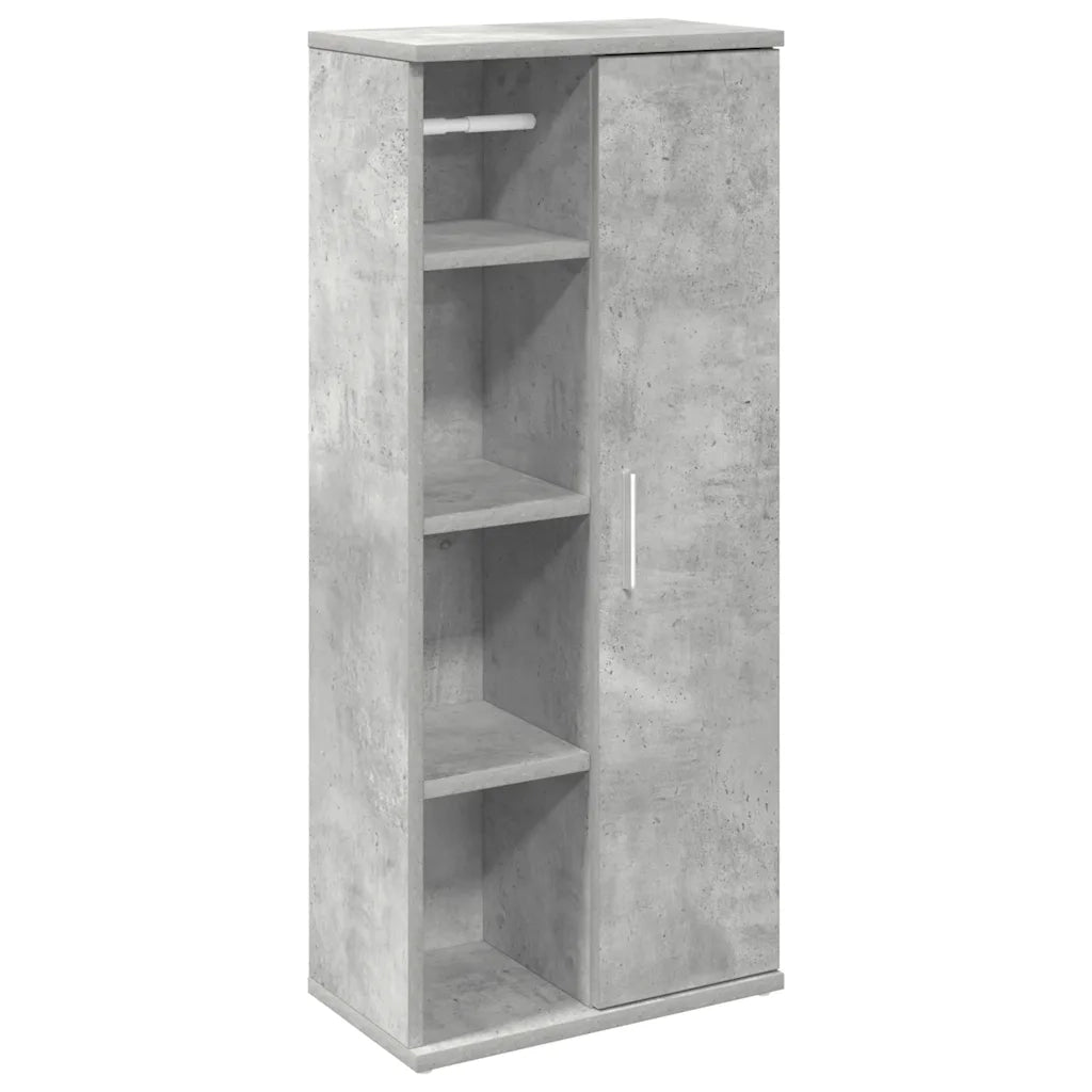 Mobile da Bagno con Portarotolo Grigio Cemento 39x22x90 cm 858527
