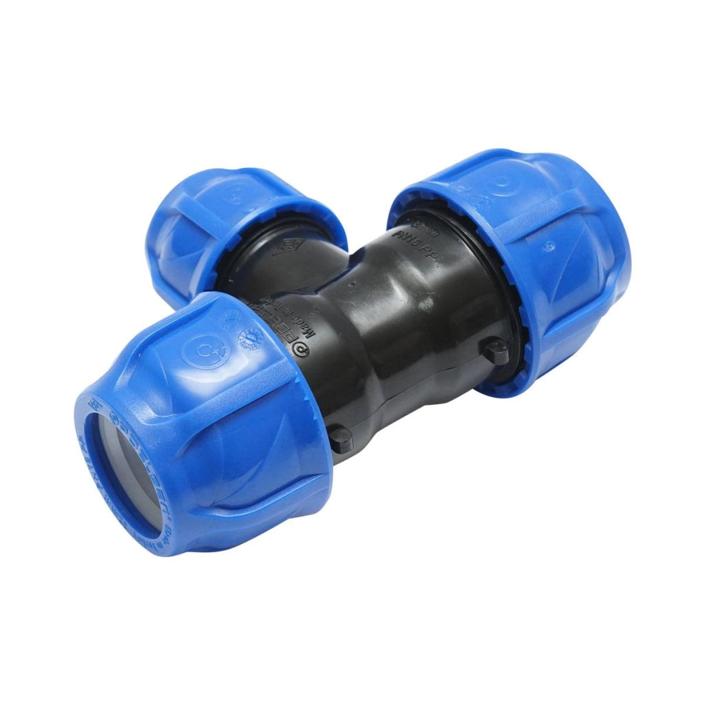 Raccordo a Compressione a T PN16-32X25X32mm per sistemi irrigazione Raccordo/Manicotto/Connettore a T per tubo irigazione