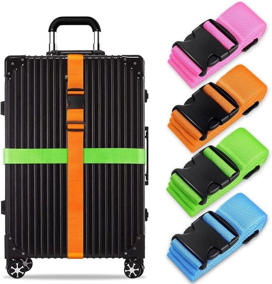 Set di cinture per valigia - regolabili e antiscivolo - 4 pezzi - diverse colori