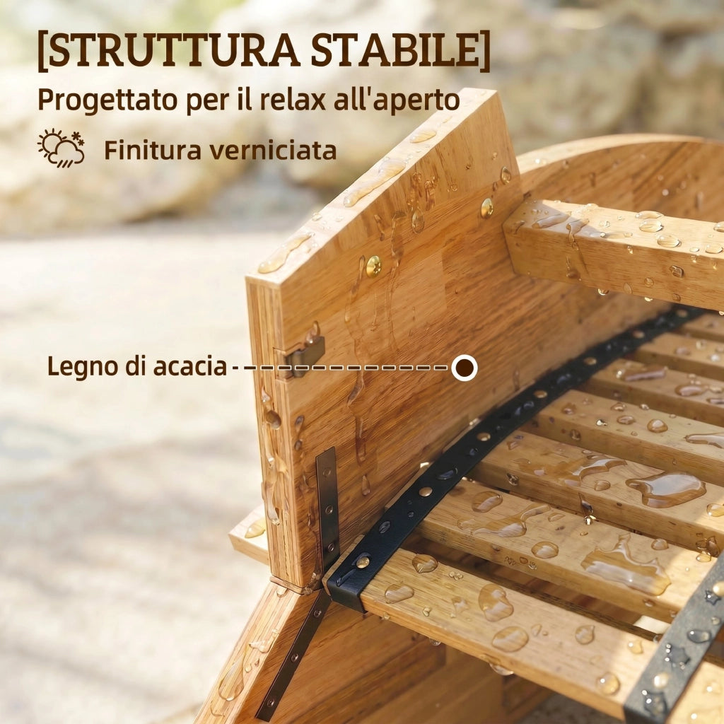 Sedia Dondolo da Giardino ¨C zephmum ¨C Legno Acacia, Naturale