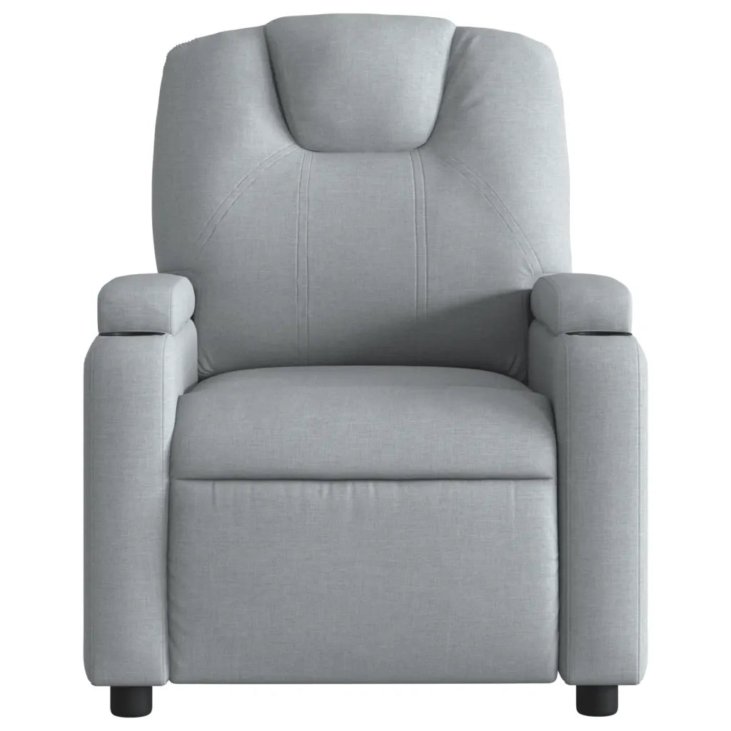 Divano Sedia-Poltrona Reclinabile in Tessuto Grigio Chiaro 497620