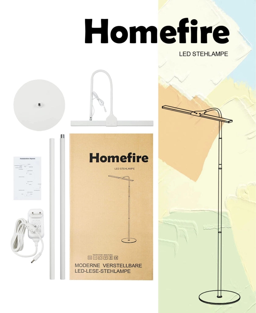 ZMH Lampada da terra a LED moderna lampada da lettura touch con timer illuminazione per ufficio