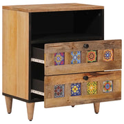 Comodino | Armadio da Notte | Mobiletto da notte con cassetto Naturale 50 x 33 x 62 cm
