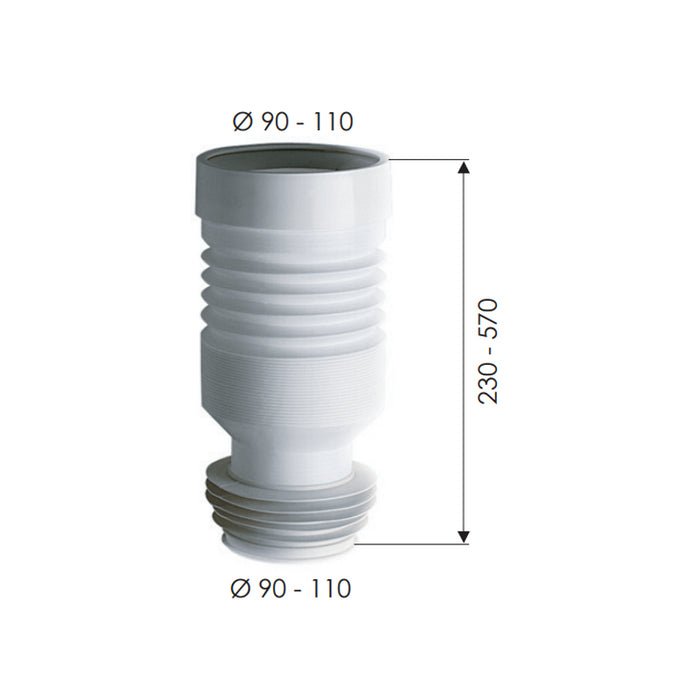 Tubo flessibile per collegamento w.c.