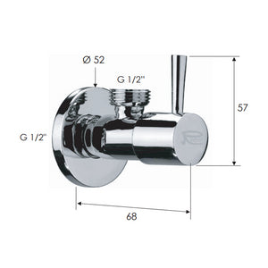 Rubinetto sottolavabo minimal in ottone cromato