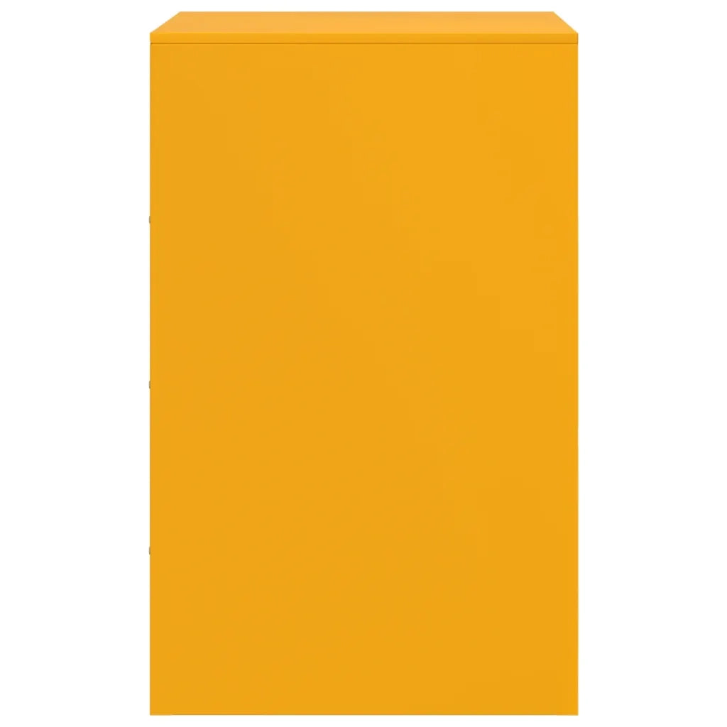 Comodini 2 pz-Set di 2 Tavolino da notte Giallo Senape 34,5x39x62 cm in Acciaio